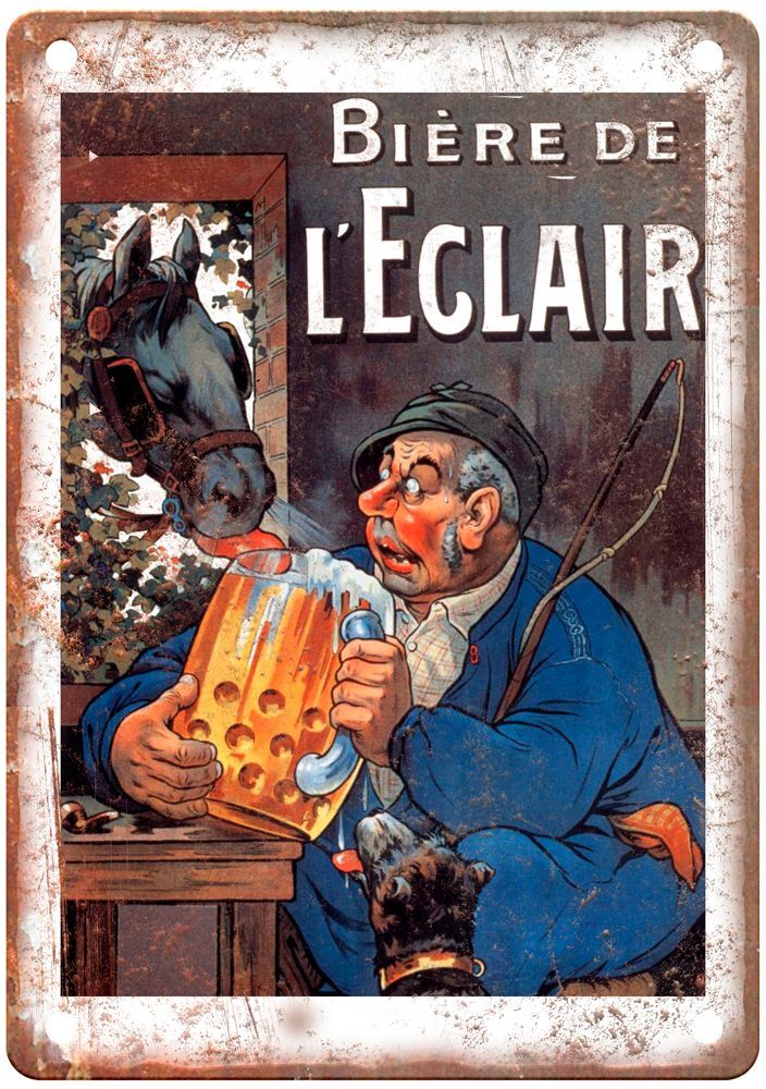 OGÉ, Eugène Bière de l'Éclair, 1912 Liquor Poster Retro Look Sign E1177 OGÉ, Eugène Bière de l'Éclair, 1912 Liquor Poster Retro Look Sign E1177