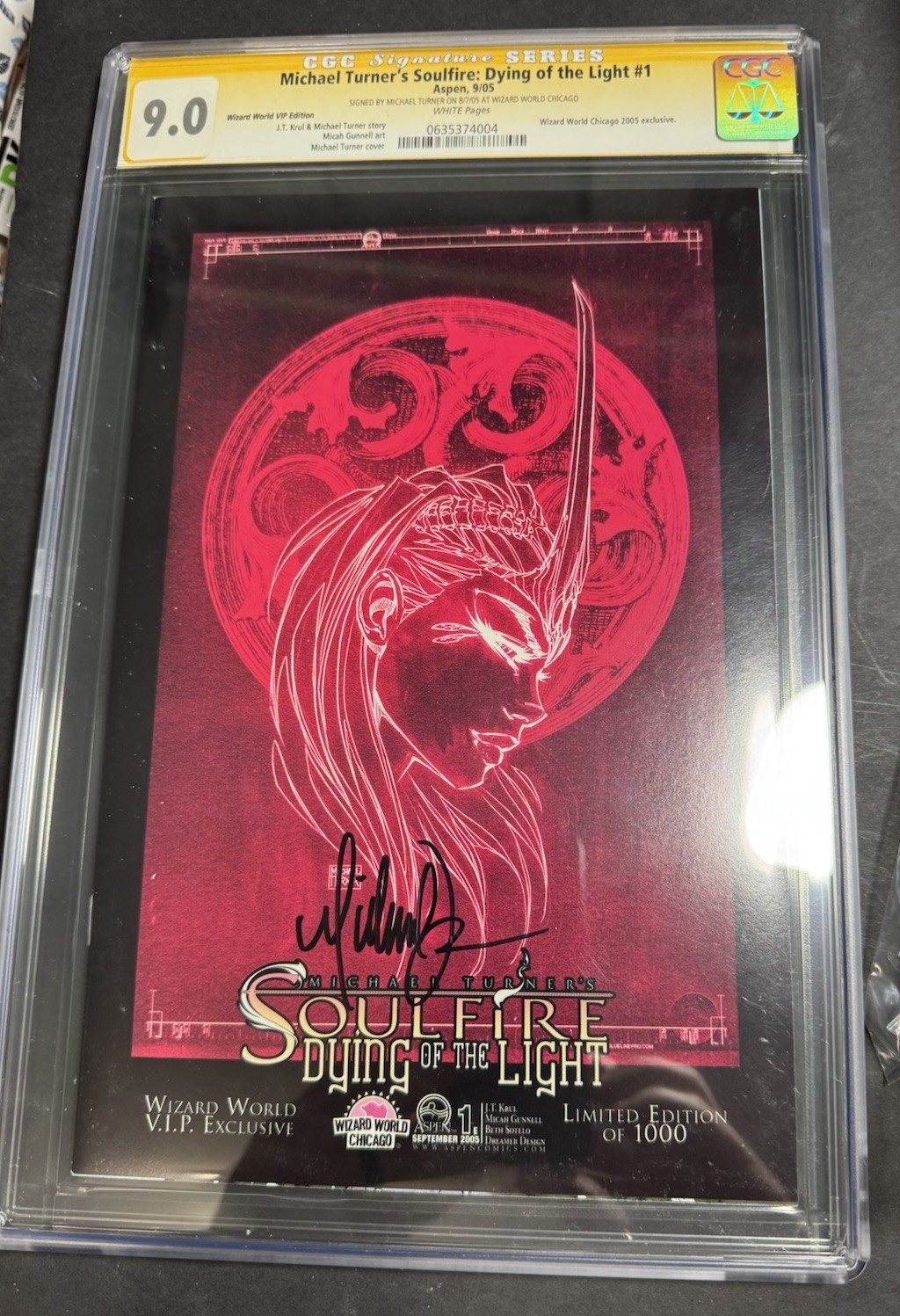 Michael Turner's Soulfire: Dying of the Light #1 - 2005 CGC 9.0 WW VIP SIGNED Michael Turner's Soulfire: Dying of the Light #1 - 2005 CGC 9.0 WW VIP SIGNED