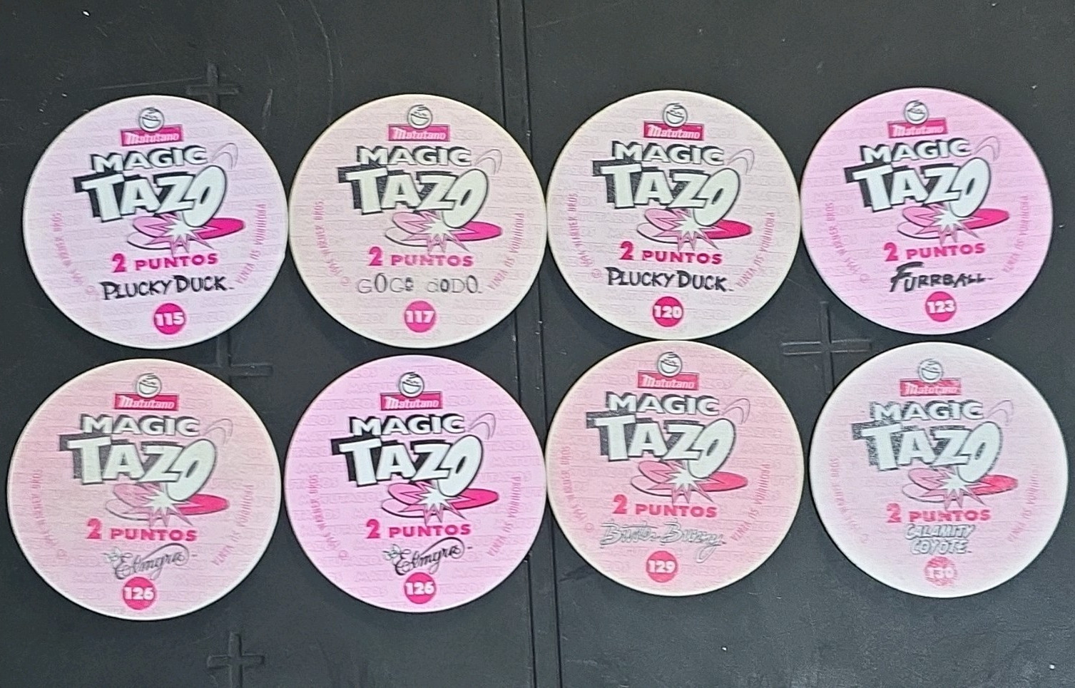 Matutano Looney Tunes Magic Tazo Spanish Tazo #115-117-120-123-(2)126-129-130 Matutano Looney Tunes Magic Tazo Spanish Tazo #115-117-120-123-(2)126-129-130