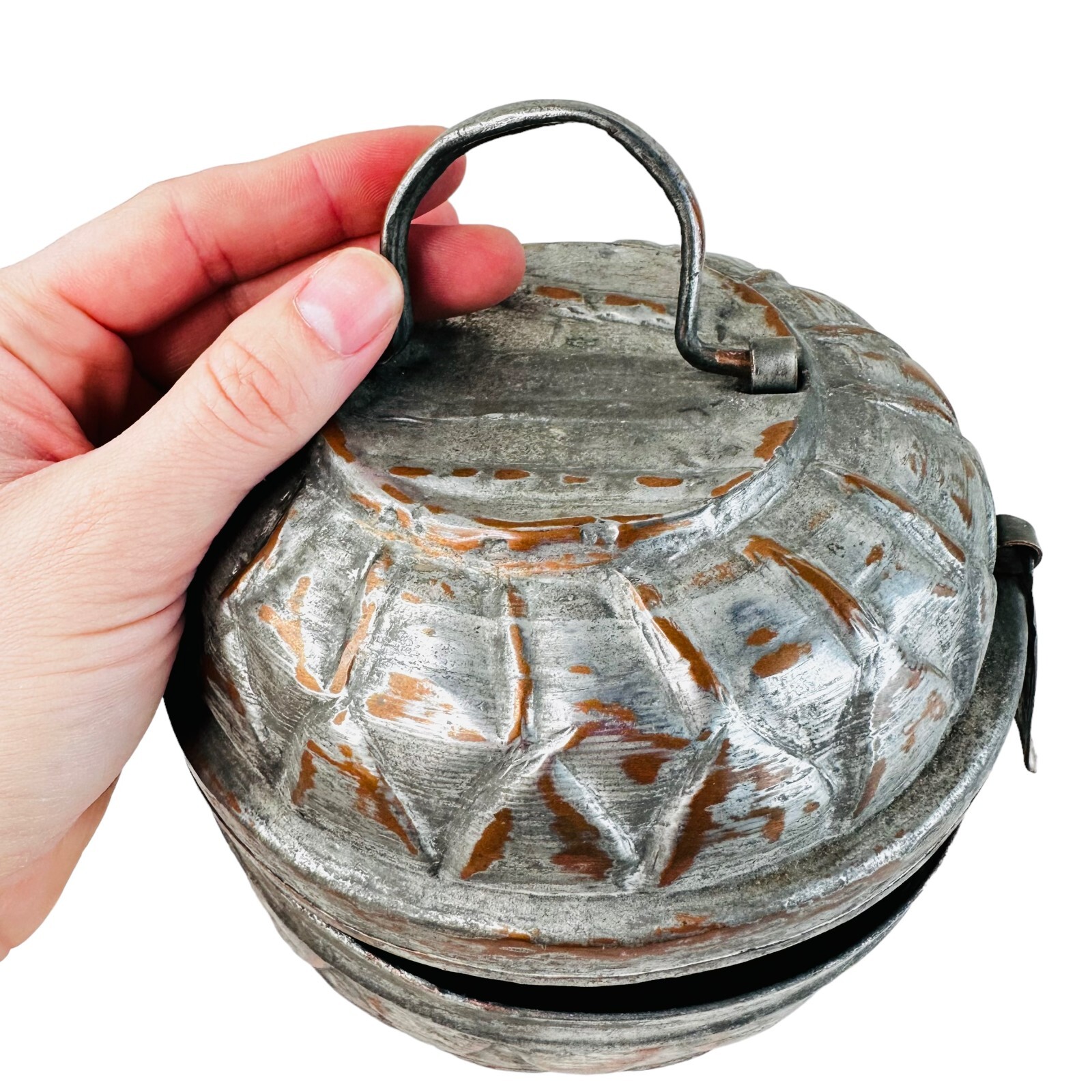 vtg metal bath carrier casket jar compartment farmhouse