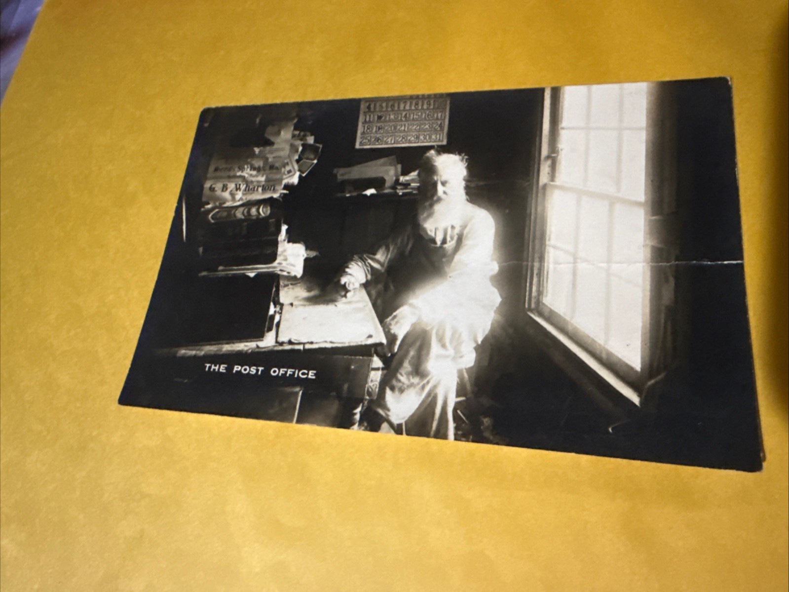 RPPC Real Photo Postcard MO Missouri Reeds Spring Post Office Old Man