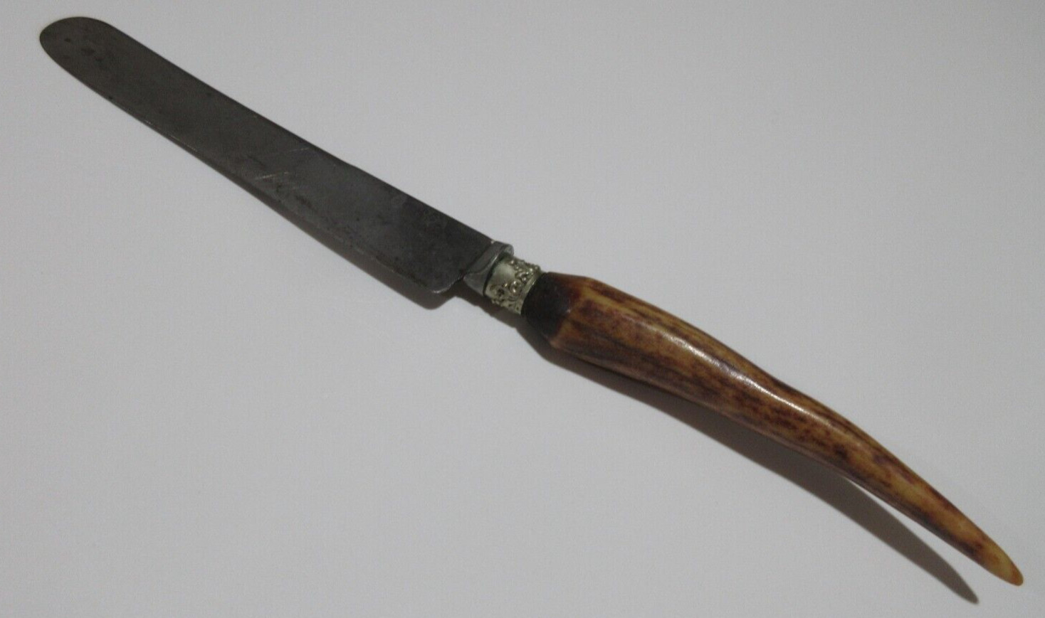 WYETH'S WARRANTED CUTLERY Antique VTG Stag Horn Handled Carving Knife