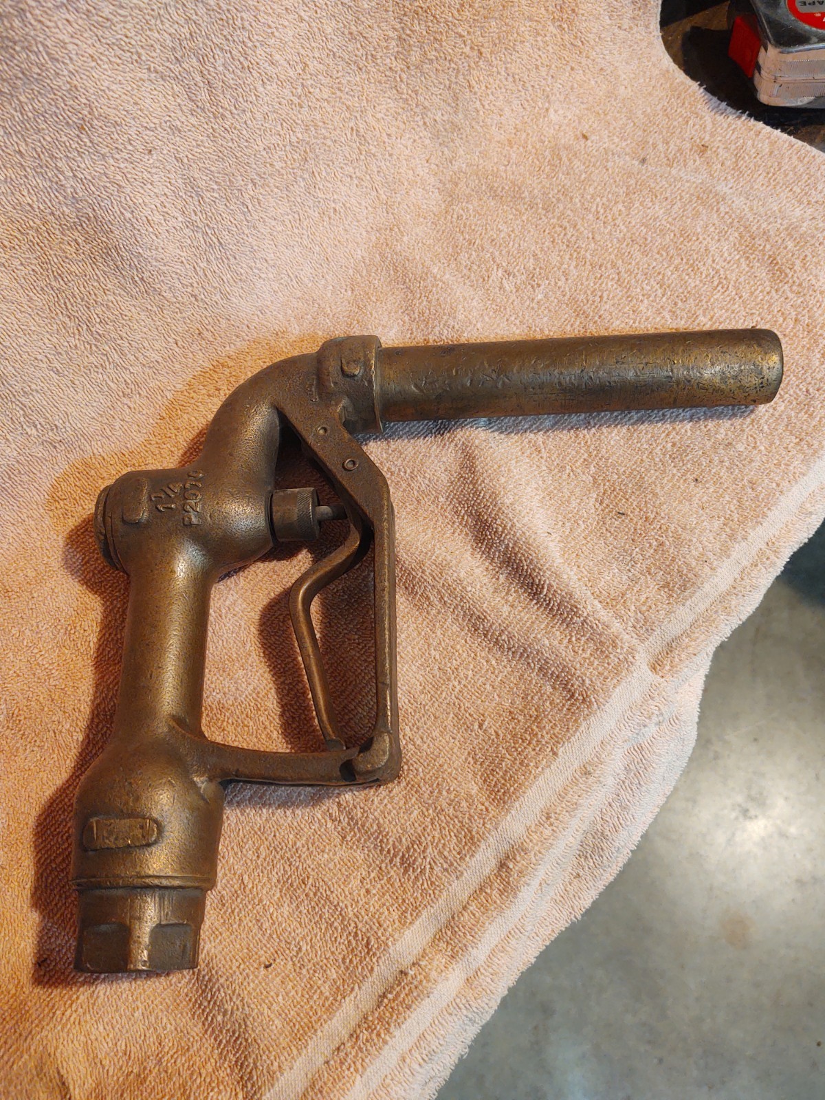 Vintage Brass Gas Pump Handle Nozzle 