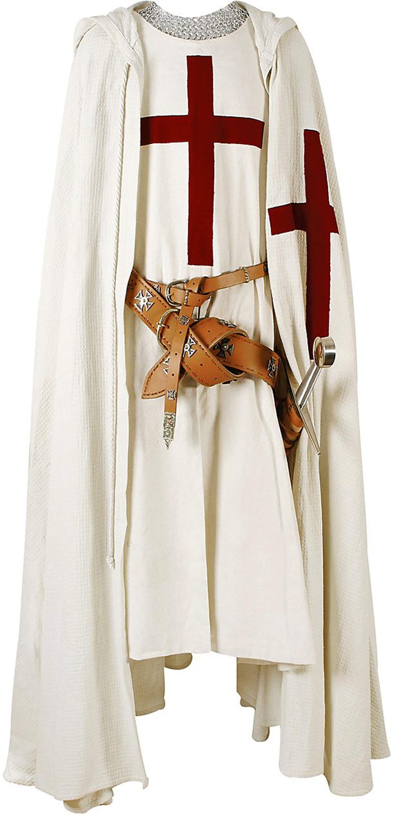SUNLEXA Medieval Templar Knight Crusader Tabard Tunic Cloak Halloween Costume