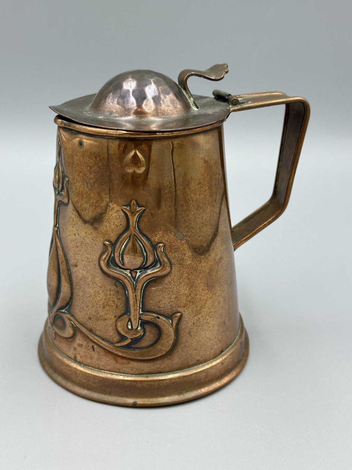 1904 JS&SB JOSEPH SANKEY & Sons COPPER LIDDED JUG Arts & Crafts Nouveau Antique