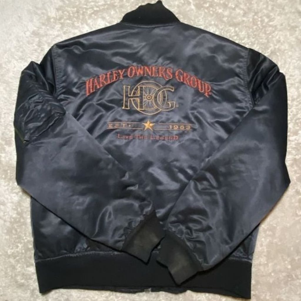 Vintage Harley-Davidson H.O.G. Harley Owners Group Satin Bomber Jacket