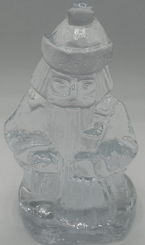 Vtg Magnor Norway Glass Gnome Santa Julenisse Figurine Tea Light Candle Holder