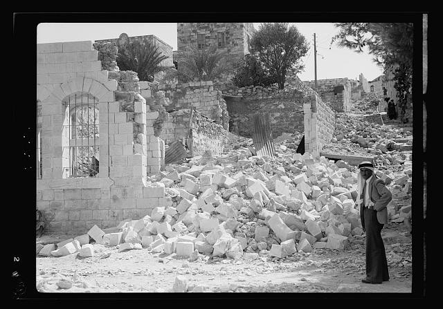 Jenin Palestine 1938 Ruins after Dynamiting Rubble and Destroyed Buildings