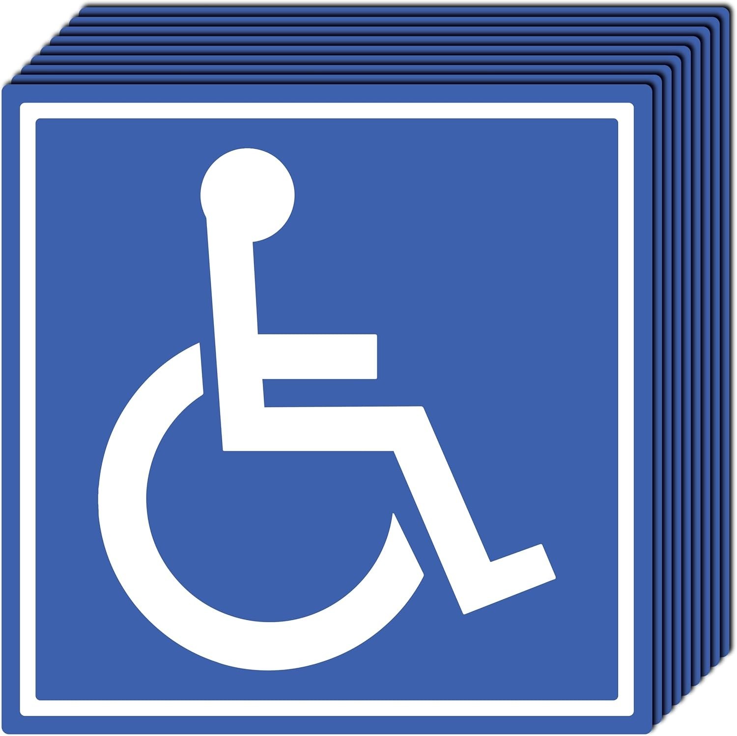 8 Pack - Handicap Wheelchair Stickers, Disability Signs, (5.5\