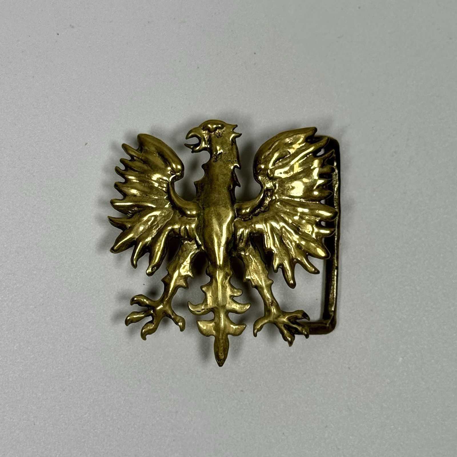 Rare Vintage 1970's Stephen Tofano Solid Brass Belt Buckle, White Eagle