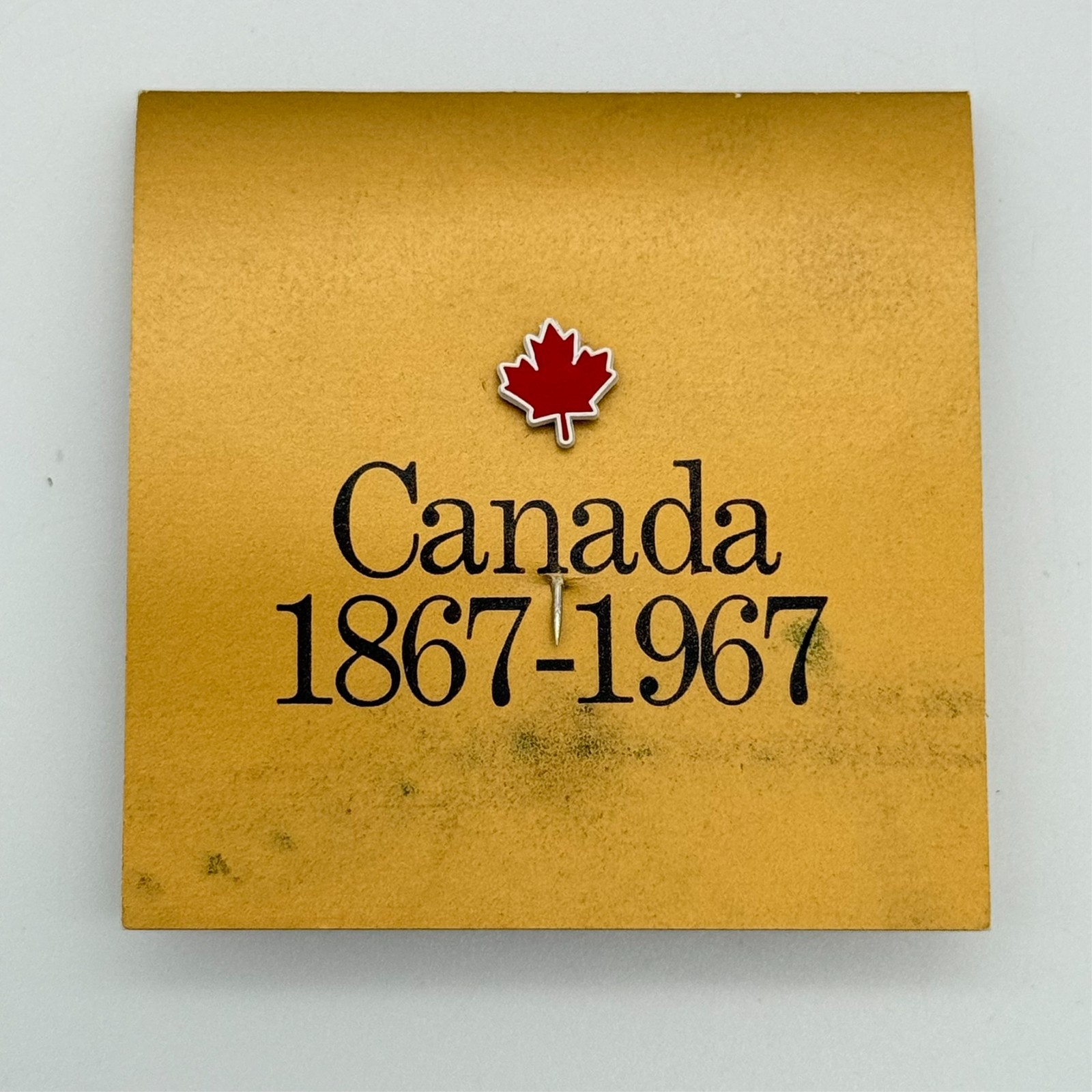 Vintage Canada Centennial 1967 100th Anniversary Expo Red Maple Leaf Lapel Pin