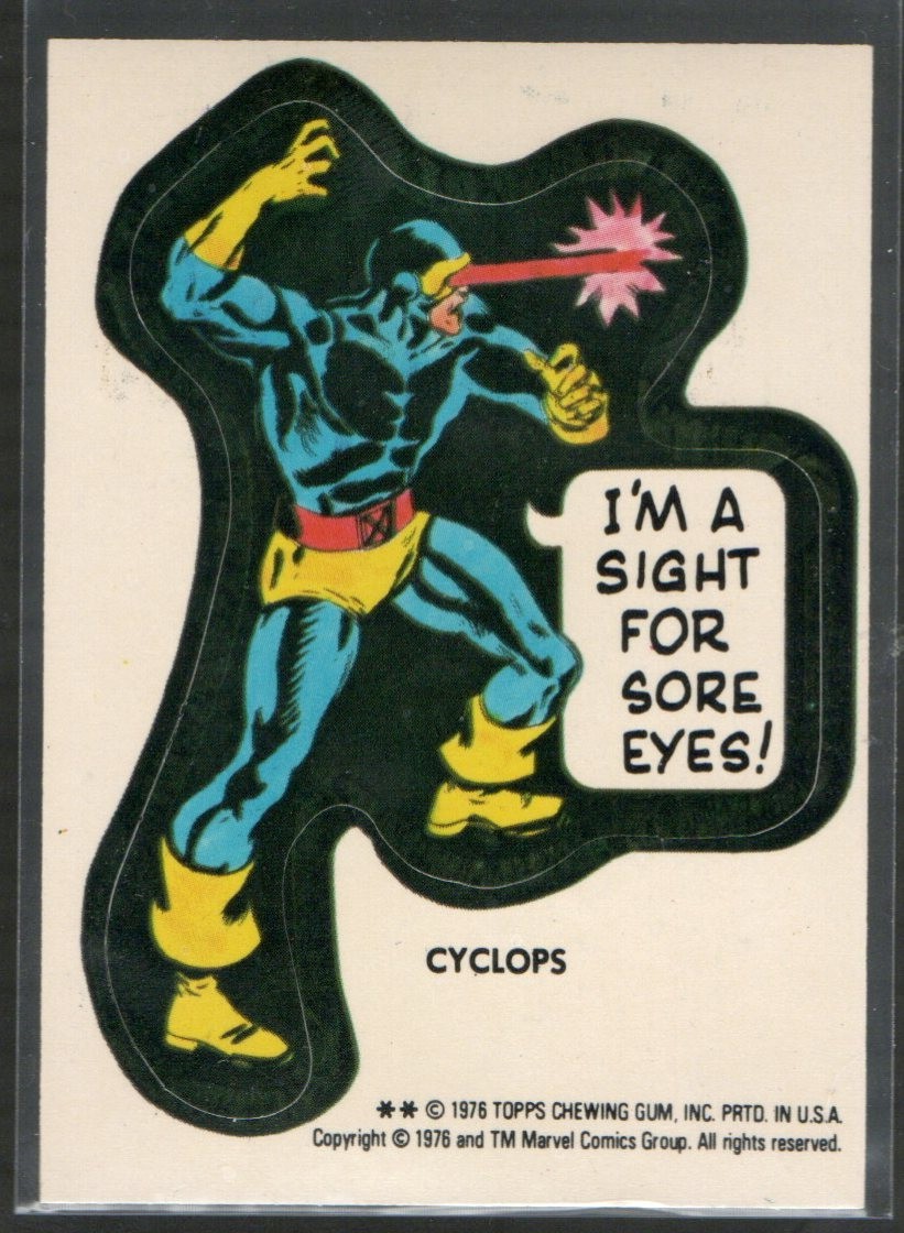 1976 Topps Cyclops Rookie Marvel Super-Heroes Sticker Vintage RC