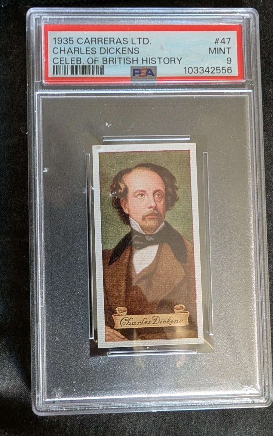 1935 Carreras #47 Charles DICKENS PSA 9 Celebrities of British History One ^ 1935 Carreras #47 Charles DICKENS PSA 9 Celebrities of British History One ^