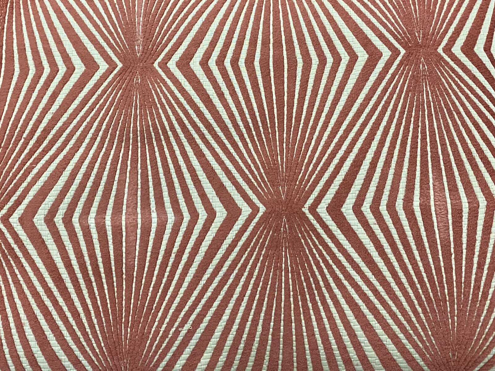 S. Harris Modern Geometric Upholstery Fabric- Train To Paris / Railred 2.75 yds