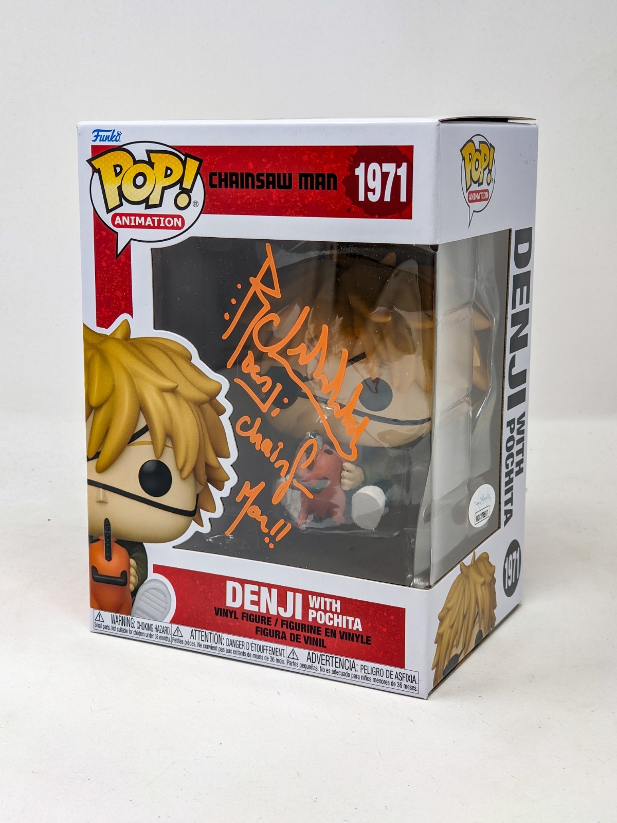 Ryan Colt Levy Signed Chainsaw Man Denji with Pochita #1971 Funko Pop JSA