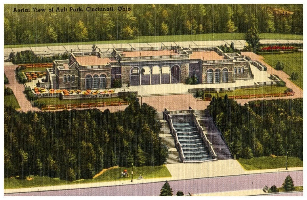 Vintage Postcard 1930-1945 Aerial View of Ault Park, Cincinnati, Ohio (OH)