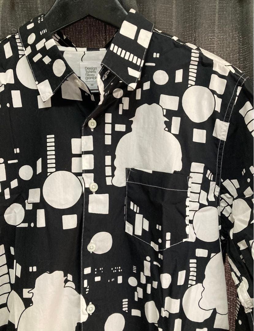 Graniph Laughing Salesman Fukuzou Moguro Long Sleeve Shirt Size M Black Anime JP