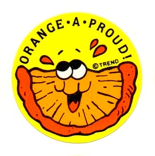 80s Trend Scratch And Sniff Glossy Orange Candy Slice Stinky Stickers Single TM