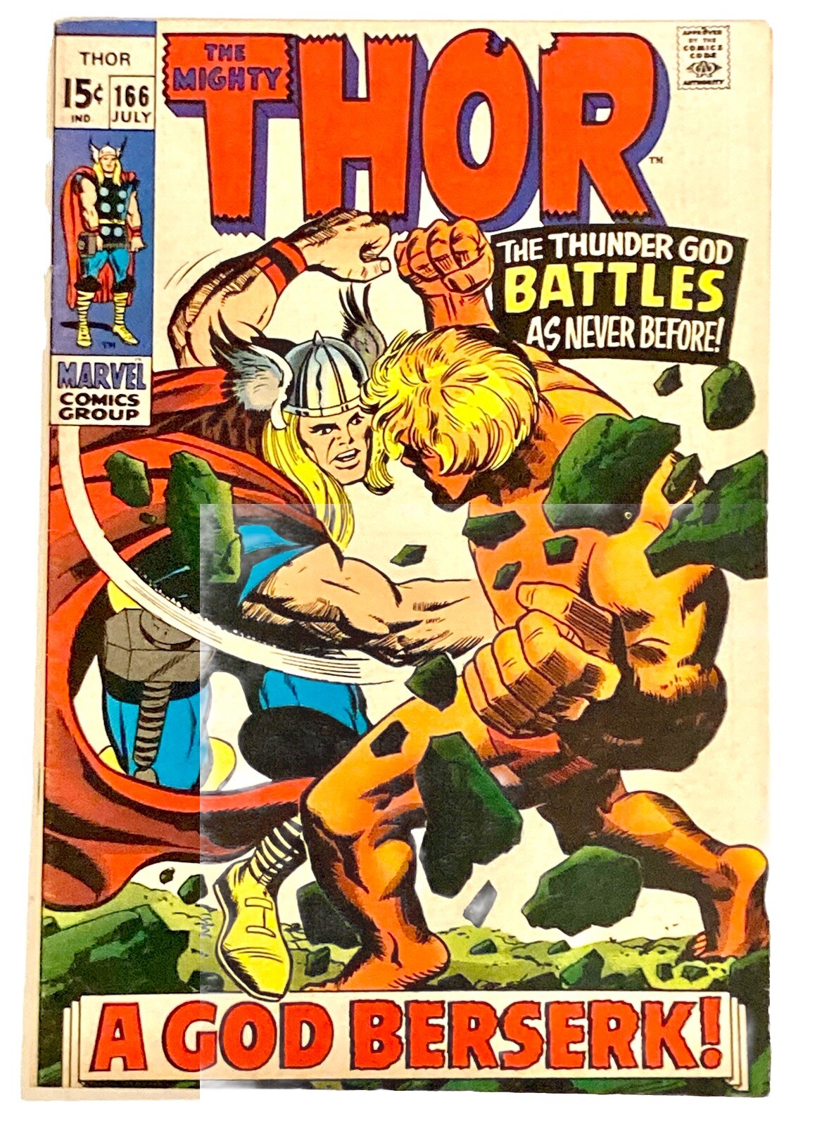 Thor #166 1969 7.5 VF- 🔑 2nd HIM Adam Warlock