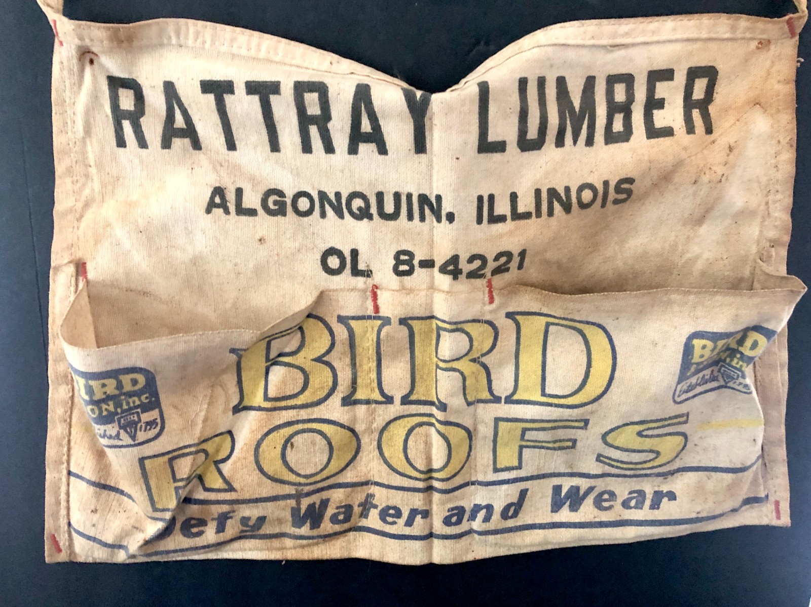 Vintage Old 1920\'s-60\'s Bird Roofing Cloth Carpenters Nail Apron