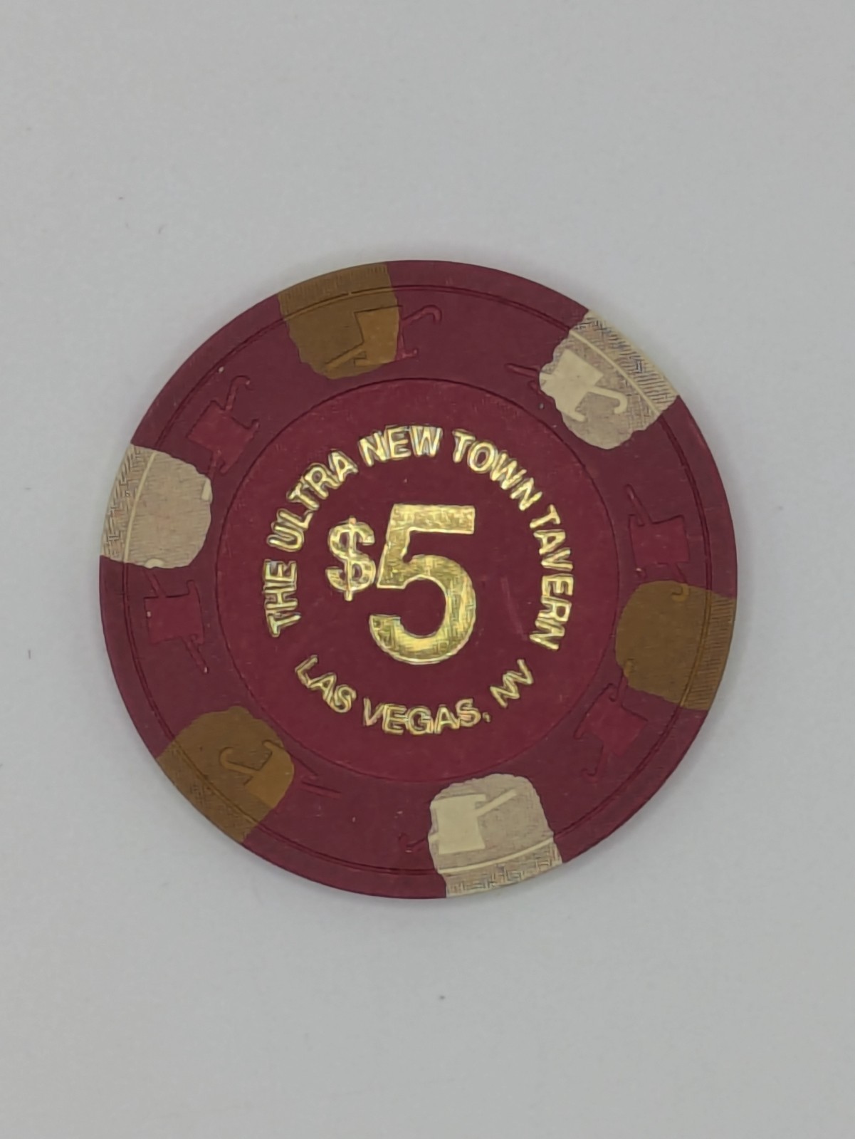 The Ultra New Town Tavern (West LV), $5 Casino Chip, used, VG/Ex condition The Ultra New Town Tavern (West LV), $5 Casino Chip, used, VG/Ex condition