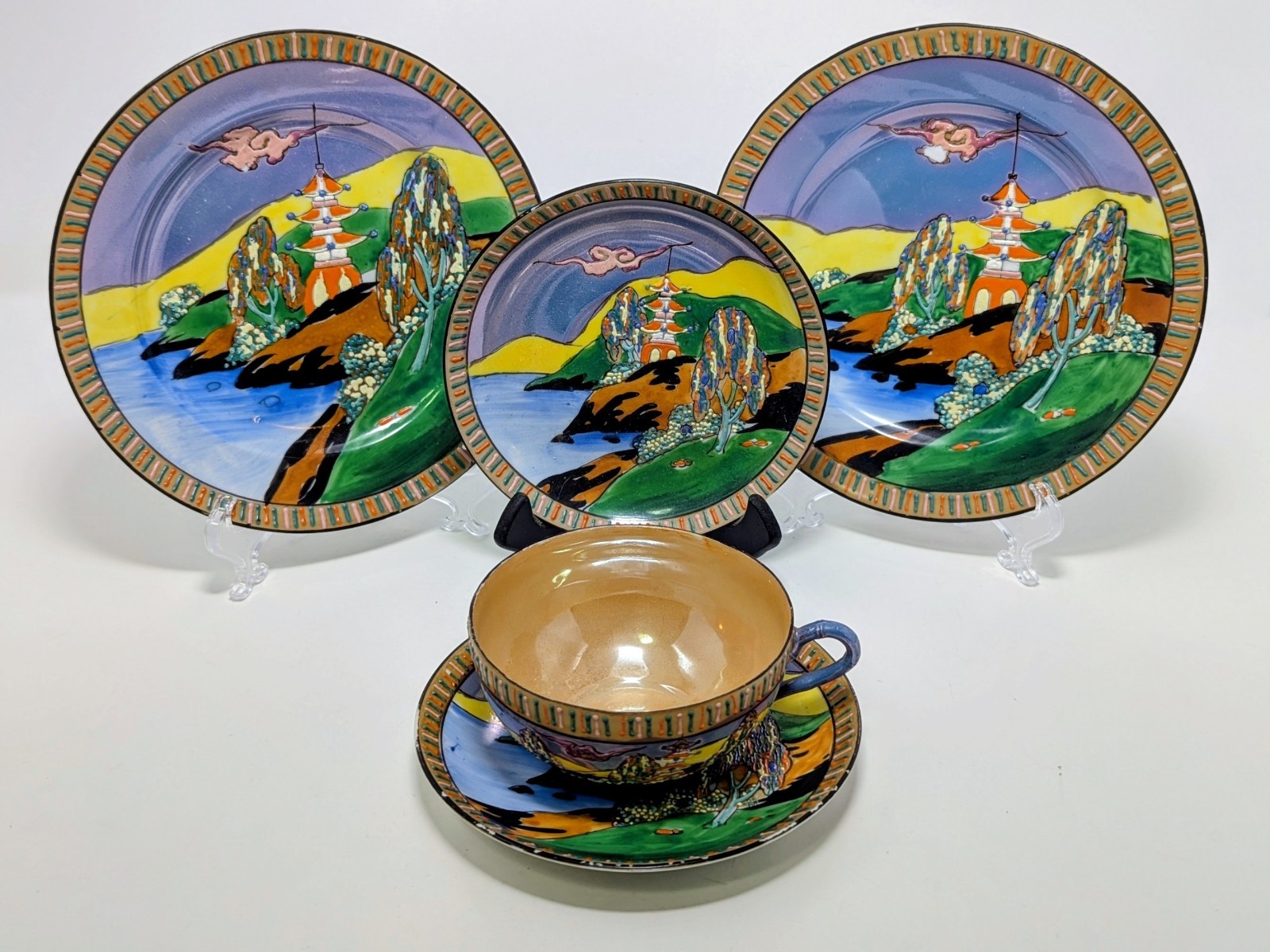 Vintage Hand Painted Takito Company Japanese 5 Pc. Lusterware Lot (1921-1941)