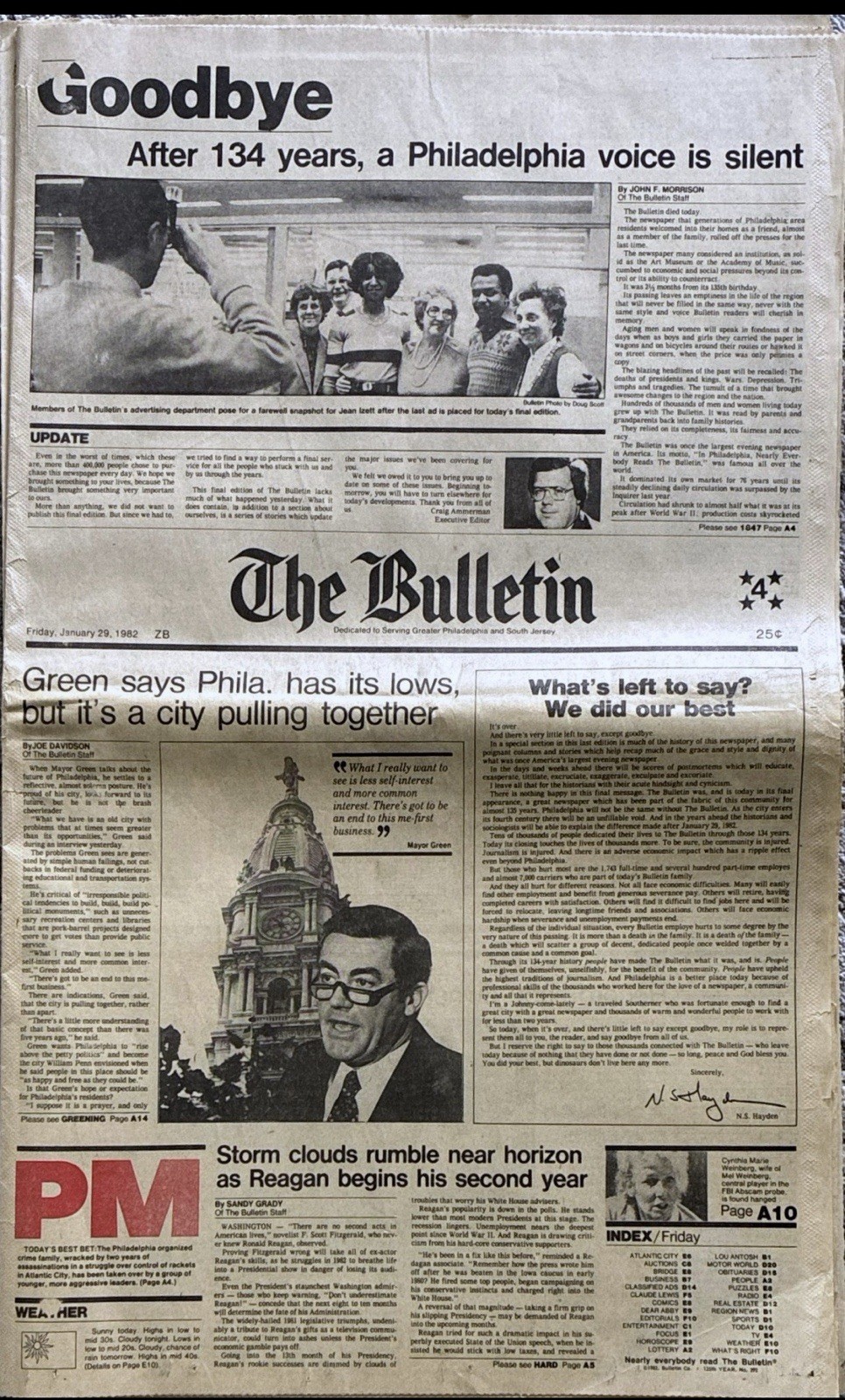 Philadelphia Bulletin Final Edition Newspaper Jan 29 1982 Complete Last Issue Philadelphia Bulletin Final Edition Newspaper Jan 29 1982 Complete Last Issue