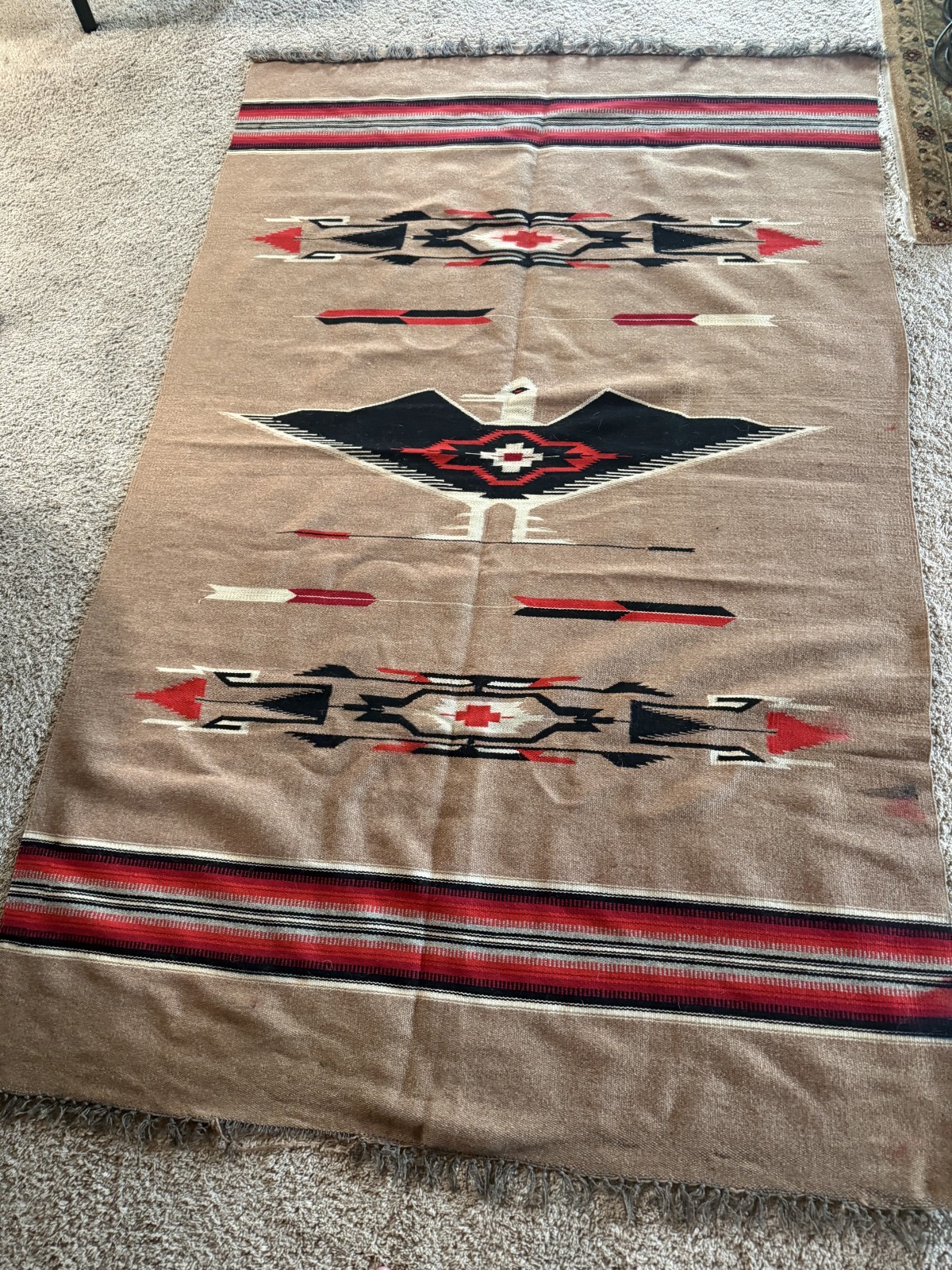 vintage chimayo blanket or large wall hanging