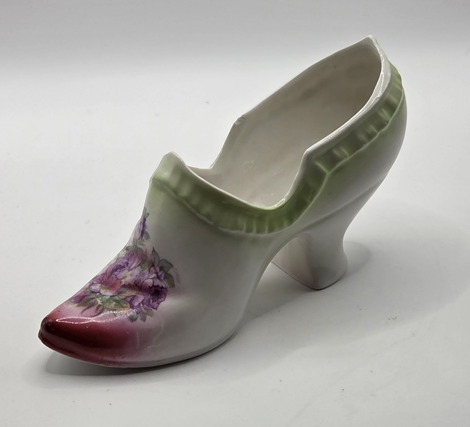 Antique Three Crown China Germany Porcelain Shoe Figurine Slipper 1909-16 AS IS