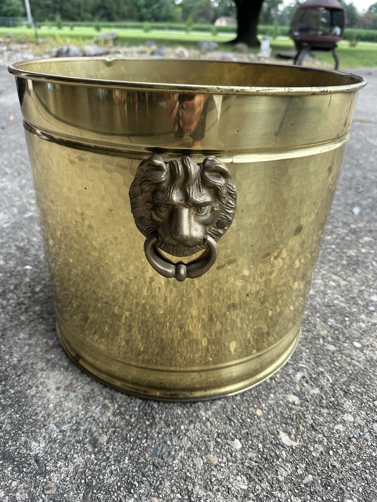 Vintage Bristol Brass & Copper Inc. Lion Planter 14”