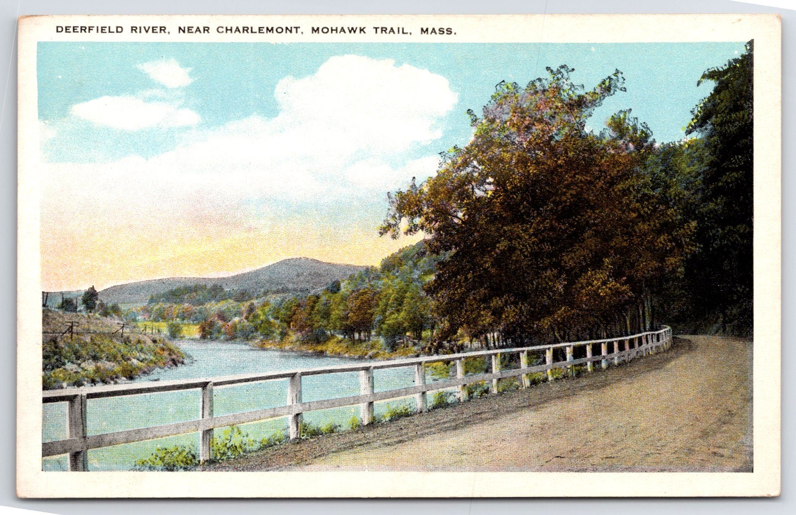 Deerfield River Charlemont Mohawk Trail Mass. Vintage Postcard