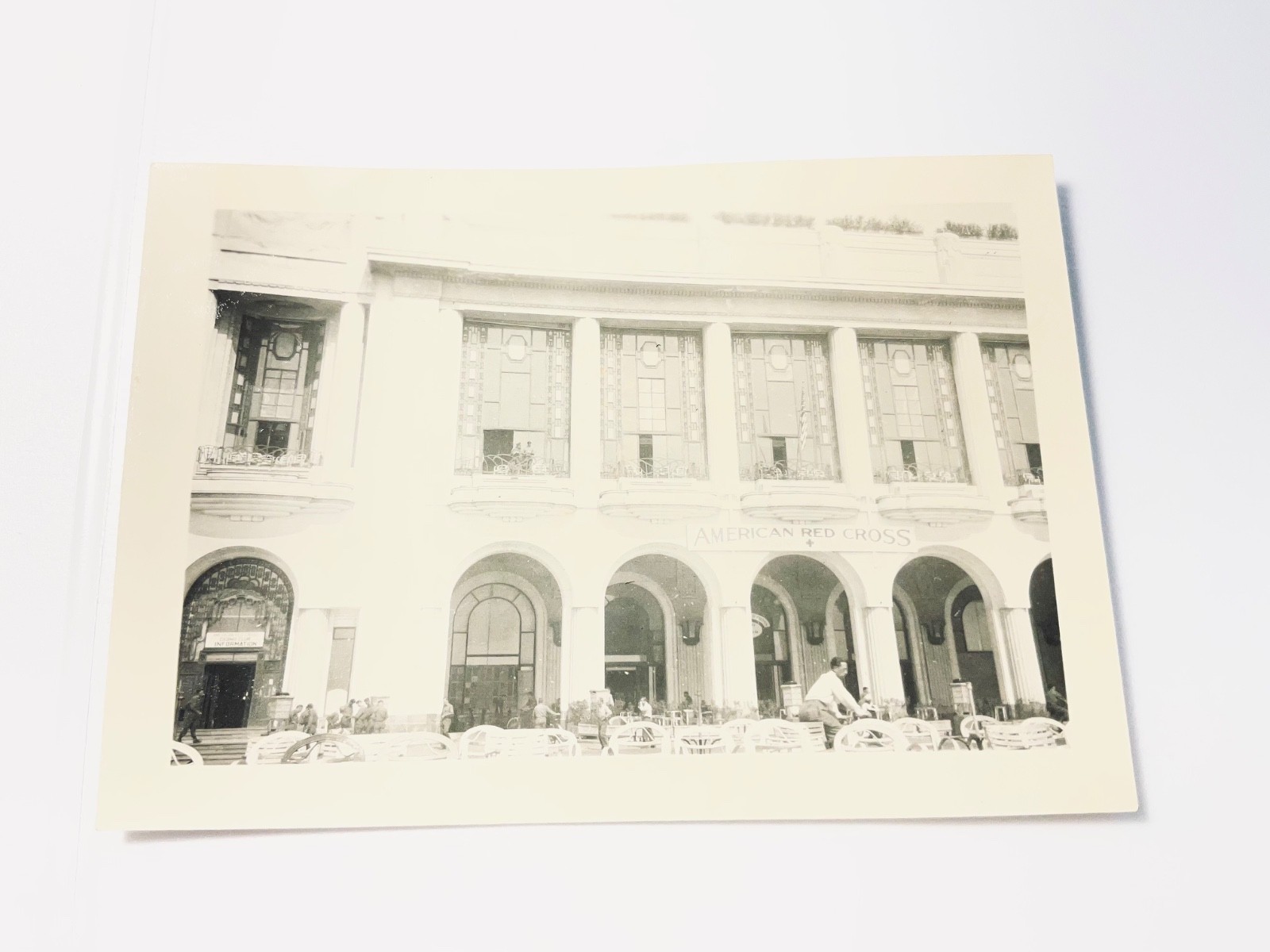 Original WWII Photo American Red Cross Casino Club Nice France 1945 GI R&R