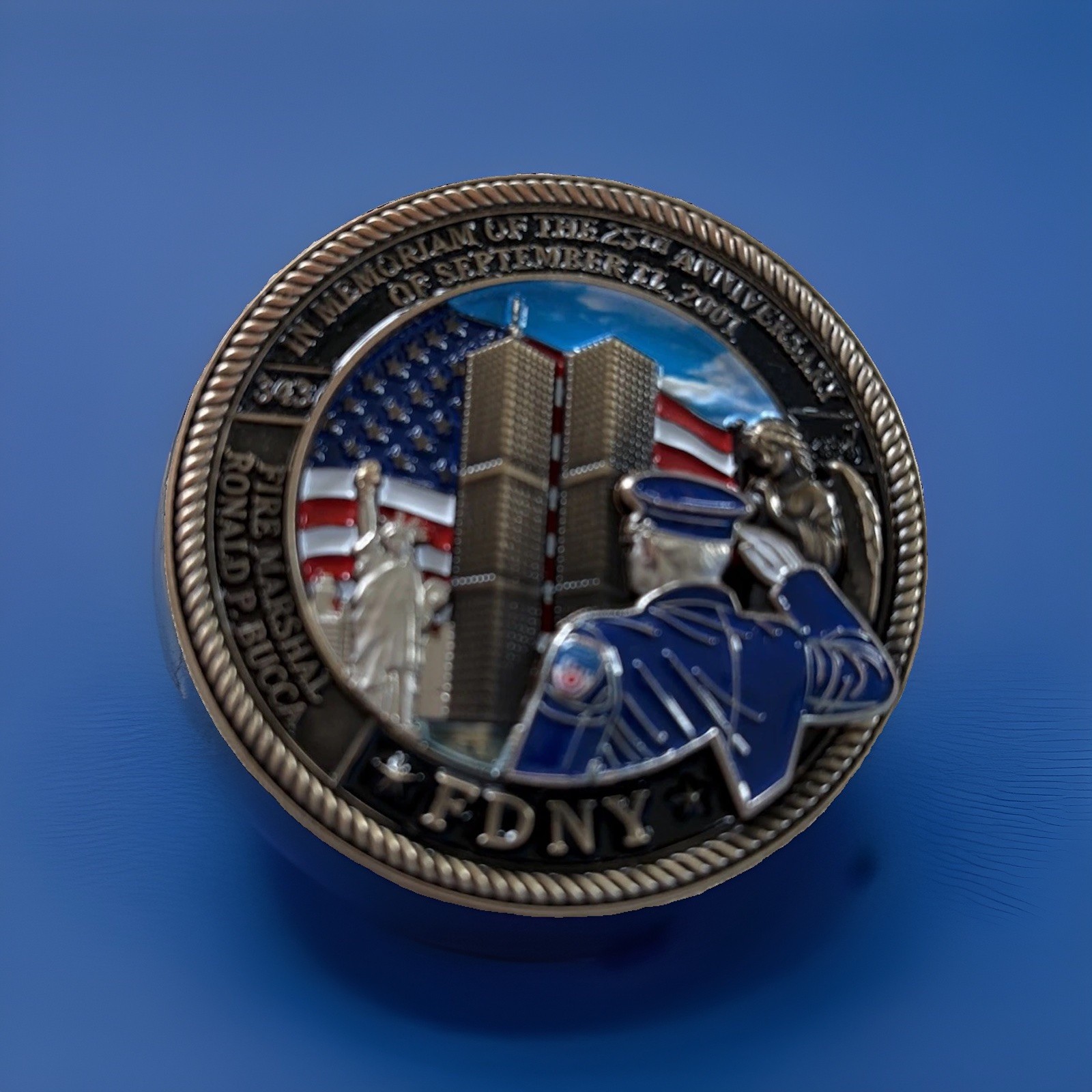 FDNY 9/11 New Memorial 25th Anniversary Challenge Coin 3D Both Sides