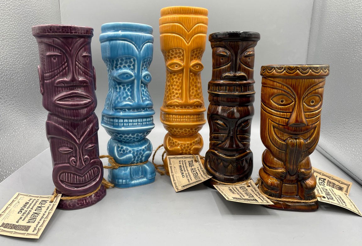 RARE-First Edition SHAG Josh Agle Tiki Mug set by Tiki Farm- 2000-Edition of 250