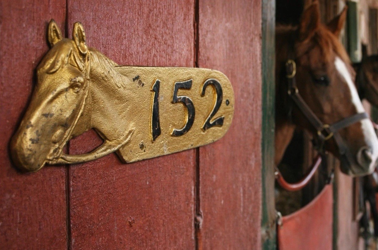 Antique Cast Brass Horse Stall Number Plaque No 152 Equestrian Stable Tack Barn