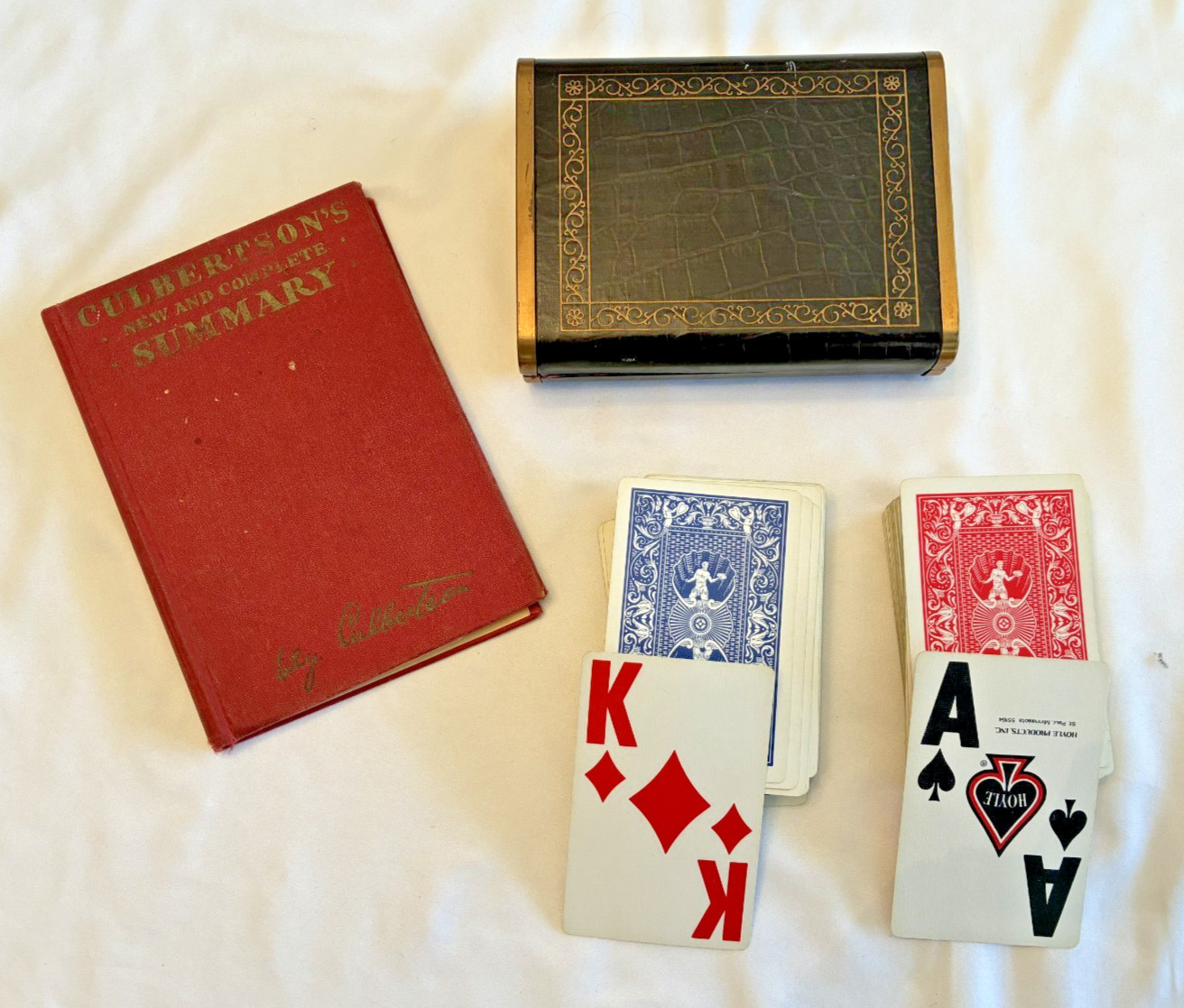 Vintage 1949 Hoyle Bridge Playing Card Set & Culbertson's Book +FAST SHIPPING Vintage 1949 Hoyle Bridge Playing Card Set & Culbertson's Book +FAST SHIPPING