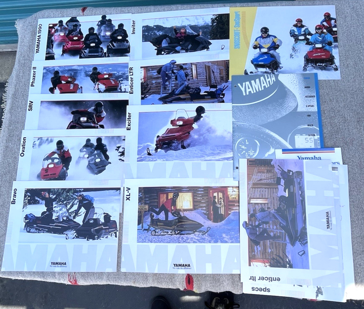 Vintage 1990s Yamaha Snowmobile Mower Brochure Catalog Lot Enticer Phazer SRV