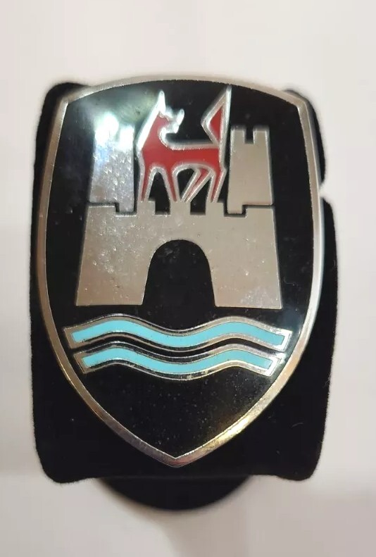 VTG Volkswagen Wolfsburg Hood Emblem 1958-67 Black Crest Badge VW R3A-3 OEM