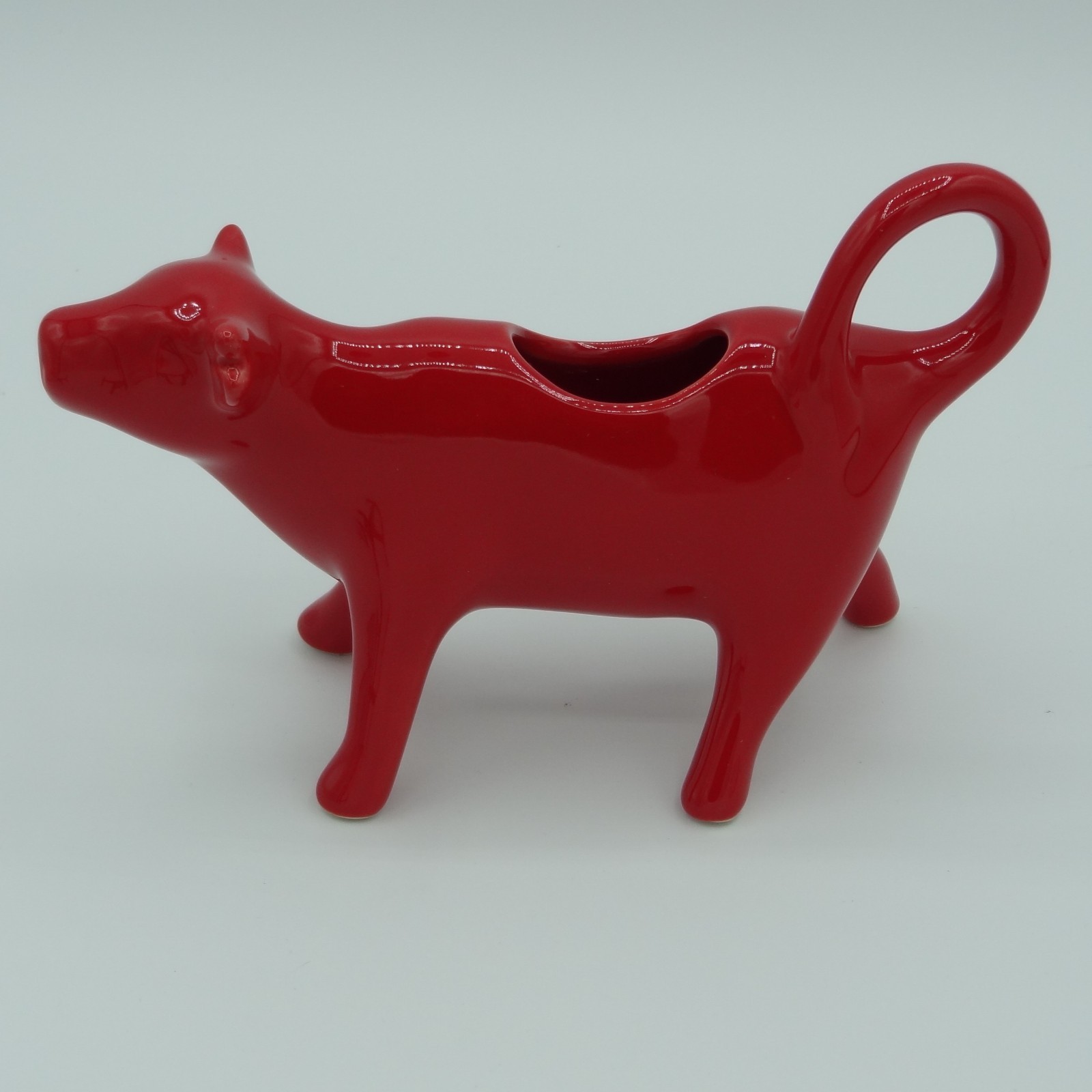 Pioneer Woman - Cow Shaped Creamer - Solid Red Stoneware