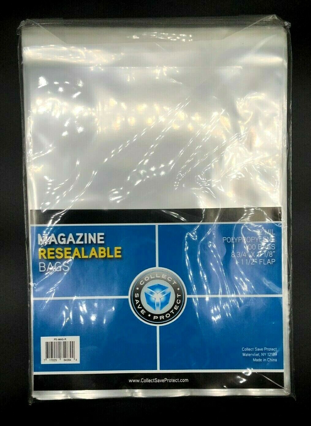 100 Sleeves Magazine Plastic Resealable Storage Bags 8 3/4\