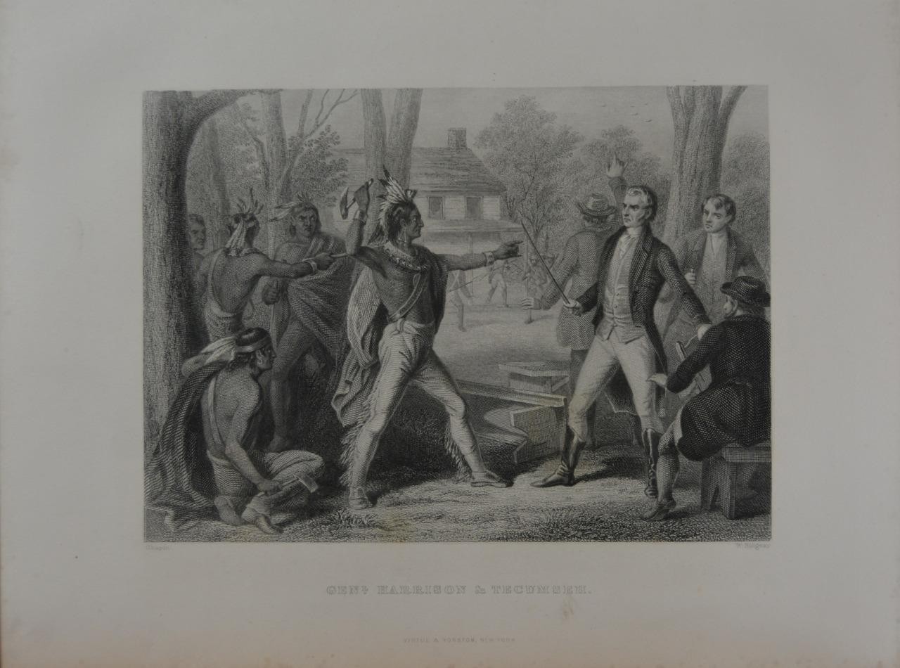 Antique United States History General Harrison and Tecumseh Art 1878 American