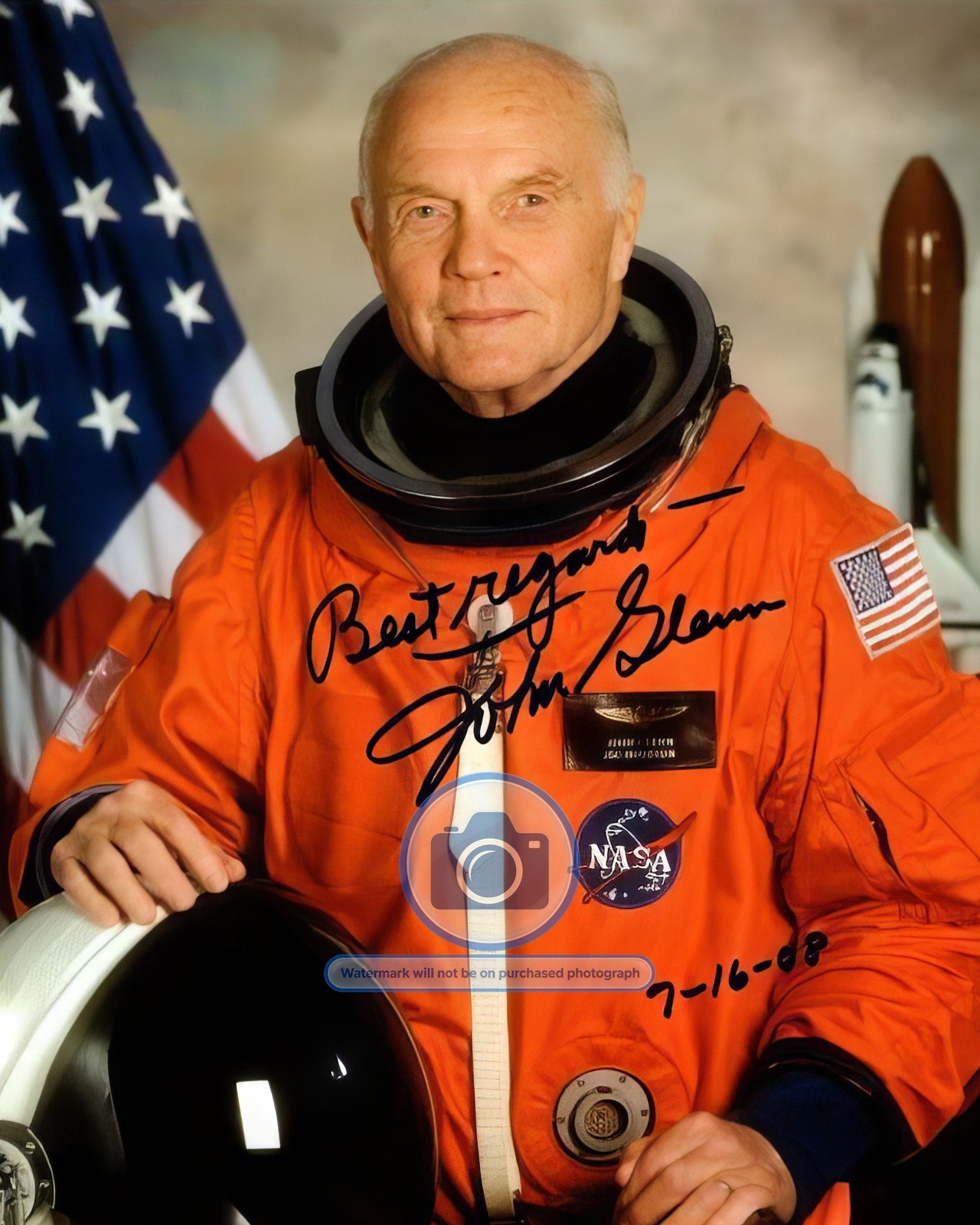 JOHN GLENN AUTOGRAPHED NASA ASTROUNAUT PORTRAIT 8X10 PHOTO REPRINT JOHN GLENN AUTOGRAPHED NASA ASTROUNAUT PORTRAIT 8X10 PHOTO REPRINT