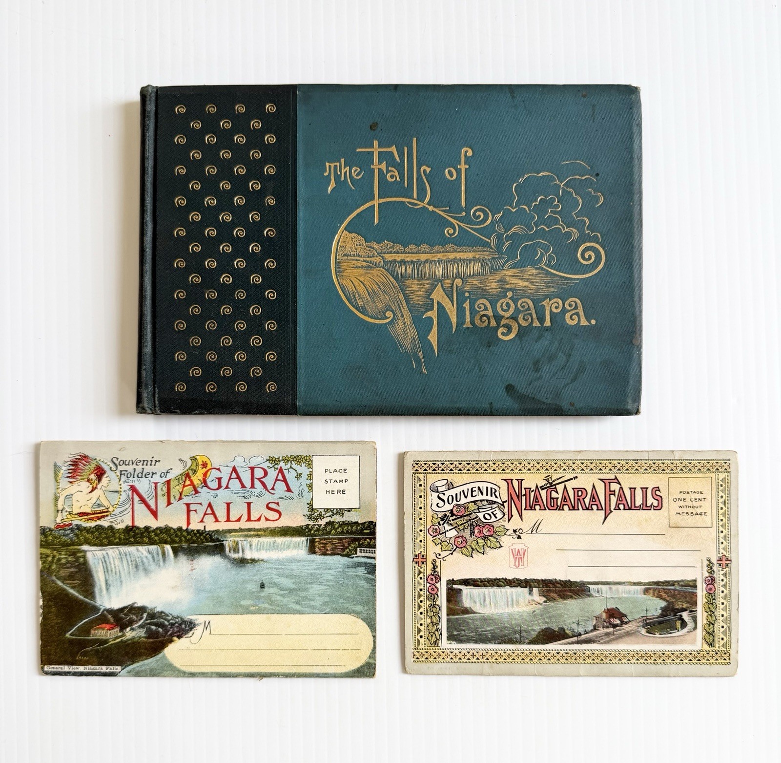 Niagara Falls Souvenir Lot Antique 1893 Picture Book & Vtg Foldout Booklets READ Niagara Falls Souvenir Lot Antique 1893 Picture Book & Vtg Foldout Booklets READ