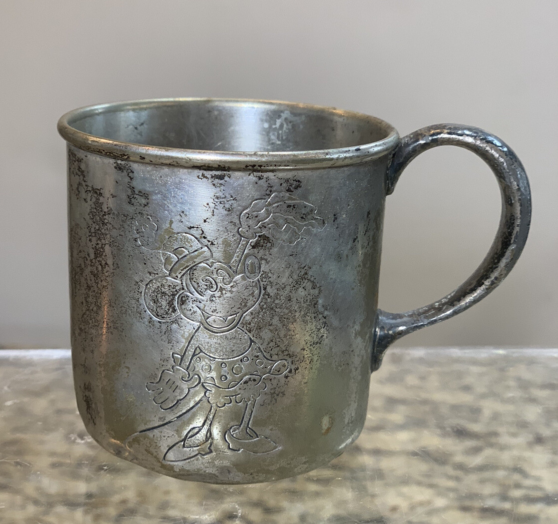 Vintage Forbes Silver Minnie Mouse 1930\'s Silverplate Childs Cup #3114 RARE