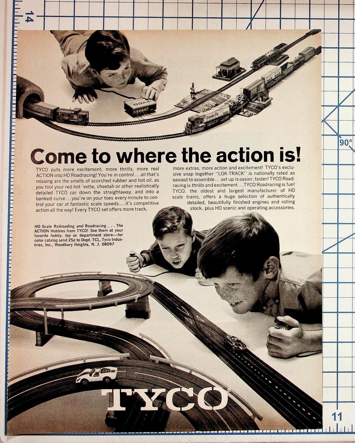 Vintage TYCO HO Model Trains Roadracing Slot Cars 1960s Magazine Print Ad