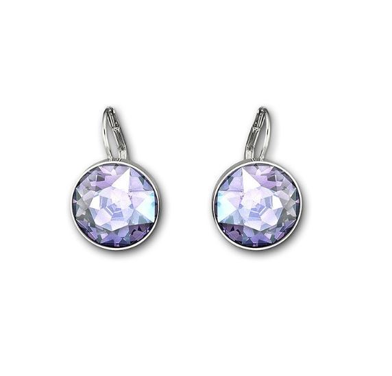 Swarovski Bella Pierced Earrings Tanzanite Purple #5030703 Authentic New in Box
