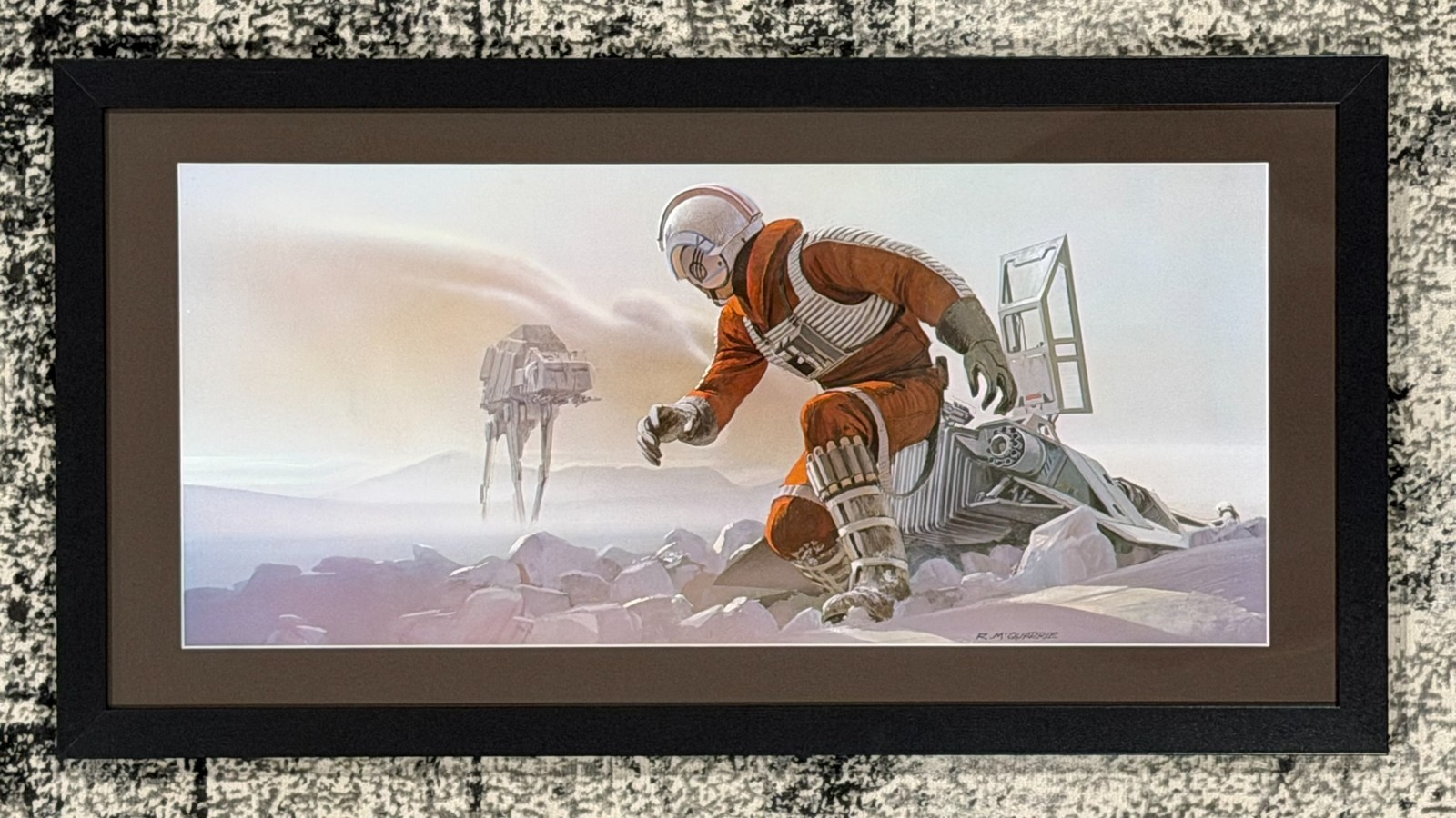 1980 Ralph McQuarrie Empire Strikes Back Concept Art Framed Matted 11x22