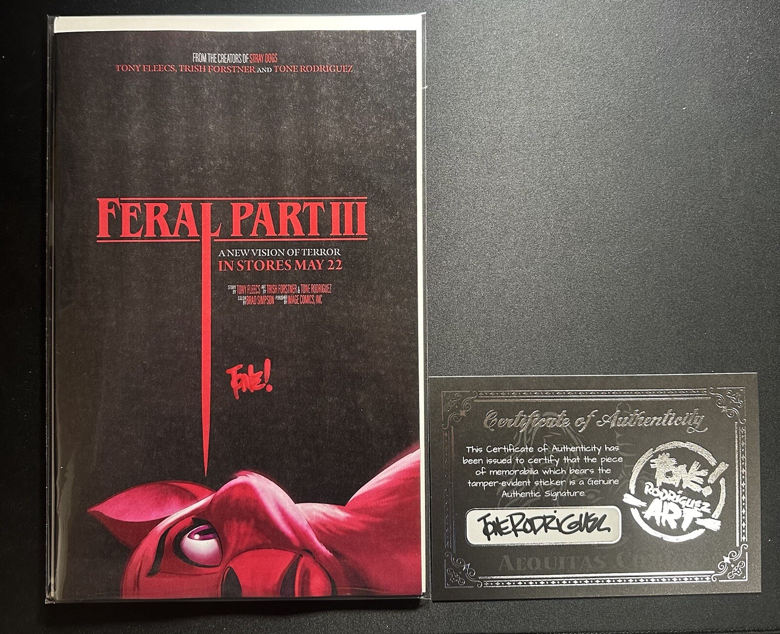 Feral #3 Exclusive Cover - Signed by Tone Rodriguez (Malignant) COA Pre Release