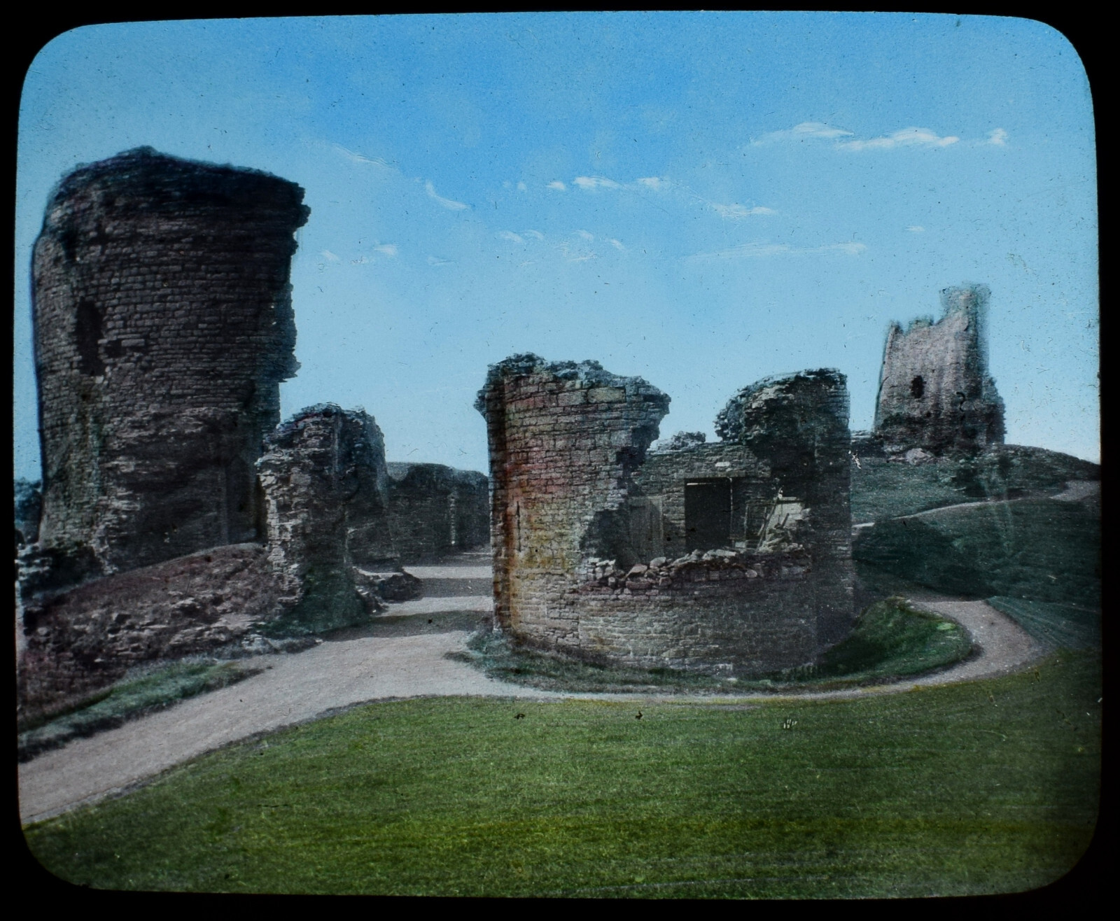 ABERYSTWYTH CASTLE RUINS C1895 PHOTOGRAPH Magic Lantern Slide SOUTH WALES