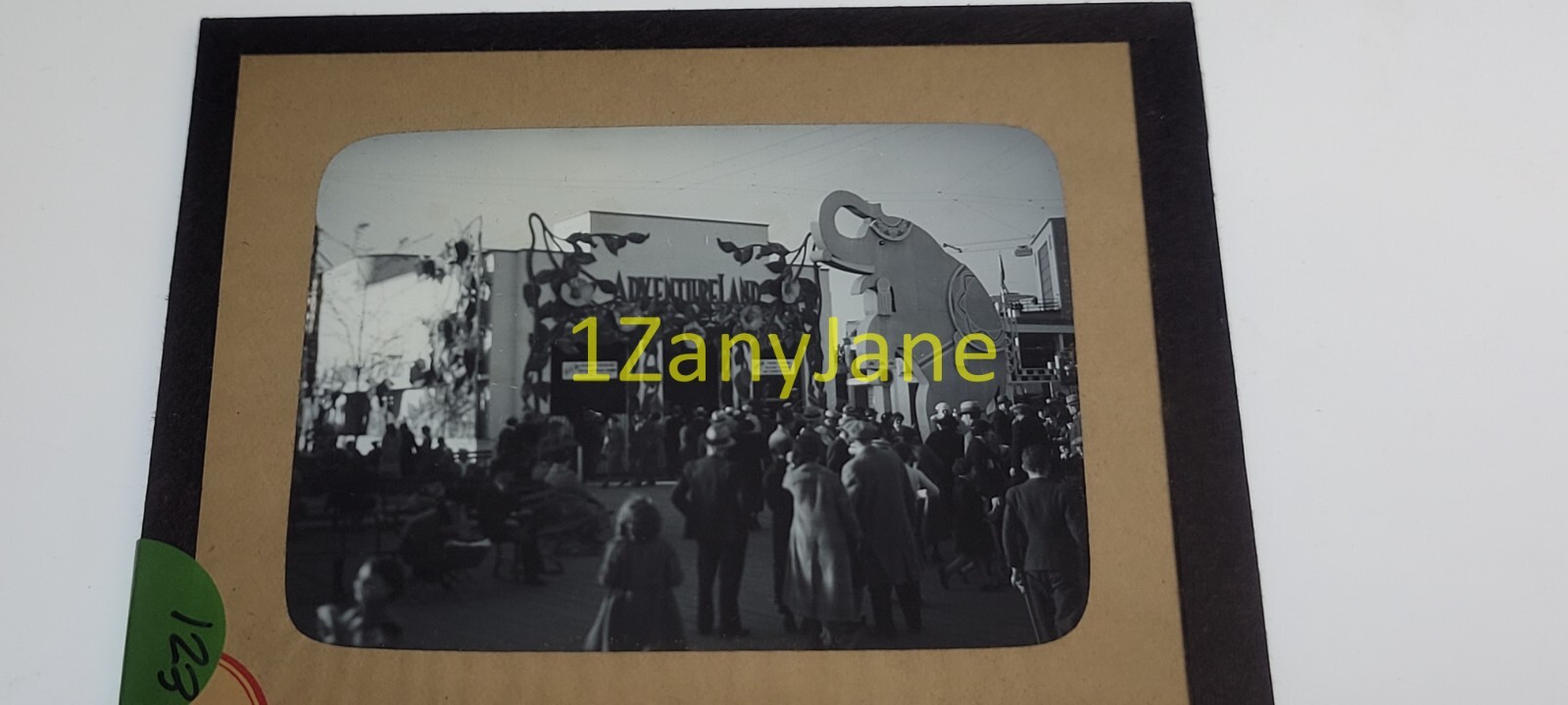 E11 Glass Magic Lantern Slide CHICAGO\'S WORLD FAIR 1933-34 CROWD ADVENTURE LAND